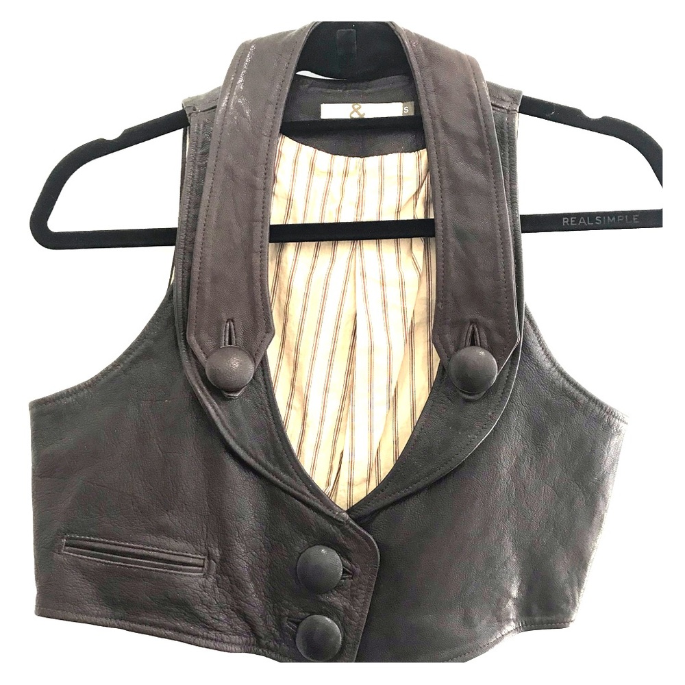 Mike & Chris Crop Leather Vest